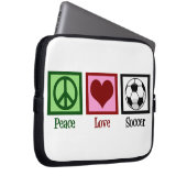 Peace Liebe Soccer Laptopschutzhülle (Vorne Rechts)