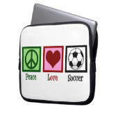 Peace Liebe Soccer Laptopschutzhülle (Vorderseite Links)