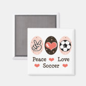 Peace Liebe Soccer Magnet (Vorderseite/Rückseite)