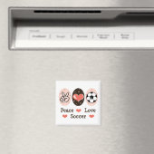 Peace Liebe Soccer Magnet (In Situ (Geschirrspüler))