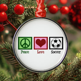 Peace Liebe Soccer Ornament Aus Metall