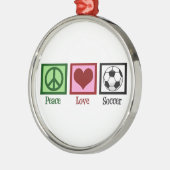 Peace Liebe Soccer Ornament Aus Metall (Links)
