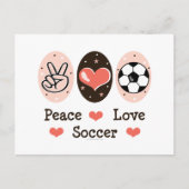 Peace Liebe Soccer Postcard Postkarte (Vorderseite)