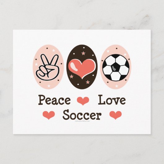 Peace Liebe Soccer Postcard Postkarte (Vorderseite)