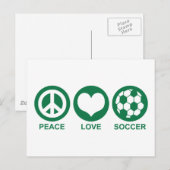 Peace Liebe Soccer Postkarte (Vorne/Hinten)