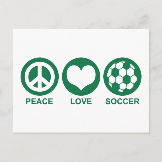 Peace Liebe Soccer Postkarte (Vorderseite)
