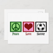 Peace Liebe Soccer Postkarte (Vorne/Hinten)