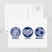 Peace Liebe Soccer Postkarte (Vorne/Hinten)