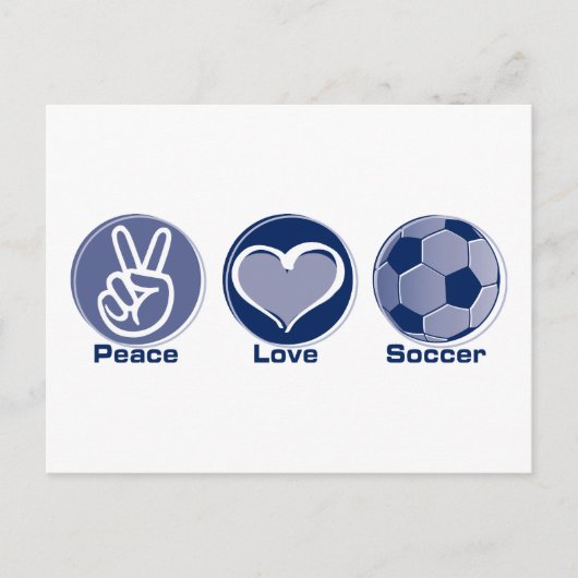 Peace Liebe Soccer Postkarte (Vorderseite)