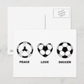 Peace Liebe Soccer Postkarte (Vorne/Hinten)