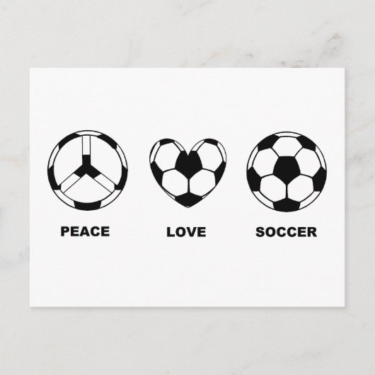Peace Liebe Soccer Postkarte (Vorderseite)
