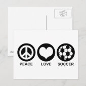 Peace Liebe Soccer Postkarte (Vorne/Hinten)