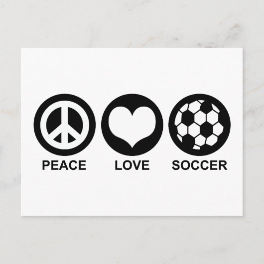 Peace Liebe Soccer Postkarte (Vorderseite)