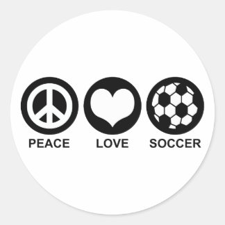 Peace Liebe Soccer Runder Aufkleber