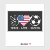 Peace Liebe Soccer USA Aufkleber (Blatt)