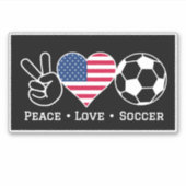 Peace Liebe Soccer USA Aufkleber (Vorderseite)
