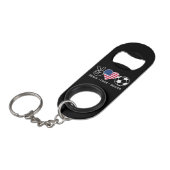 Peace Liebe Soccer USA Mini Flaschenöffner (Vorderseite Schrägansicht)