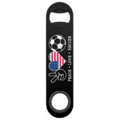 Peace Liebe Soccer USA Speed Flaschenöffner (Vorderseite)