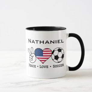 Peace Liebe Soccer USA Tasse