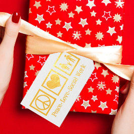 Peace Liebe Social Work Custom Holiday Party Gold Geschenkanhänger
