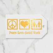 Peace Liebe Social Work Custom Holiday Party Gold Geschenkanhänger (Vorderseite (Horizontal))