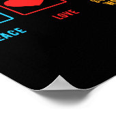 Peace Liebe Social Work Funny Heart Poster (Ecke)