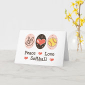 Peace Liebe Softball Blank Greycard Karte (Gelbe Blume)