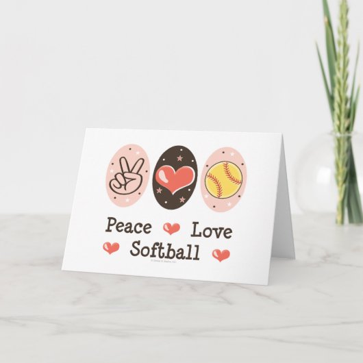 Peace Liebe Softball Blank Greycard Karte (Vorderseite)