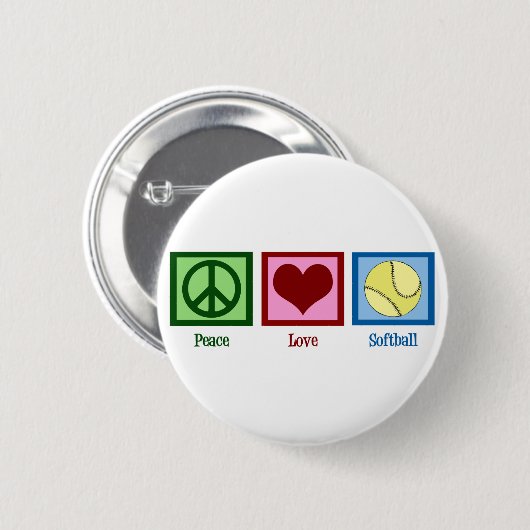 Peace Liebe Softball Button (Vorne & Hinten)