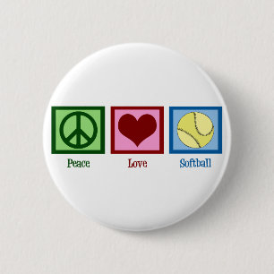 Peace Liebe Softball Button