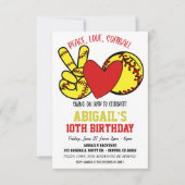 Peace Liebe Softball Einladung (Vorderseite)