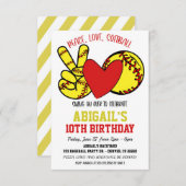 Peace Liebe Softball Einladung (Vorne/Hinten)