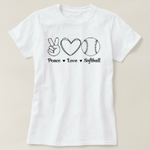 Peace Liebe Softball Funny Zitat | Softball-Sprich