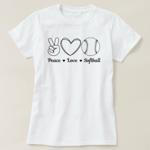 Peace Liebe Softball Funny Zitat   Softball-Sprich T-Shirt