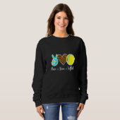 Peace Liebe Softball für junge Mädchen Niedlich Le Sweatshirt (Vorne ganz)