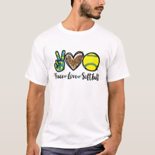 Peace Liebe Softball für junge Mädchen Niedlich Le T-Shirt