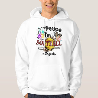 Peace Liebe Softball Gaga Life Mama Grandma Leopar Hoodie