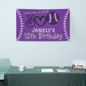 Peace Liebe Softball Geburtstag Banner (Messeveranstaltung)