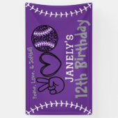 Peace Liebe Softball Geburtstag Banner (Vertikal)