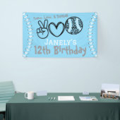 Peace Liebe Softball Geburtstag Banner (Messeveranstaltung)