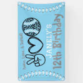Peace Liebe Softball Geburtstag Banner (Vertikal)