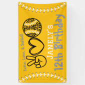Peace Liebe Softball Geburtstag Banner (Vertikal)