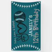 Peace Liebe Softball Geburtstag Banner (Vertikal)