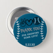 Peace Liebe Softball Geburtstag Button (Vorne & Hinten)