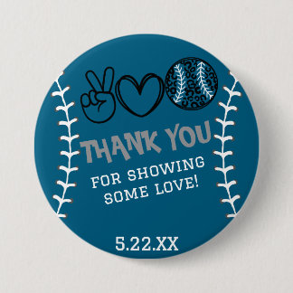 Peace Liebe Softball Geburtstag Button