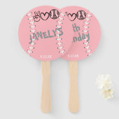 Peace Liebe Softball Geburtstag Fächer (Vorne und Hinten)