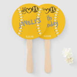 Peace Liebe Softball Geburtstag Fächer