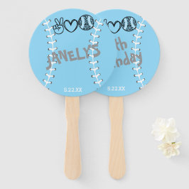 Peace Liebe Softball Geburtstag Fächer