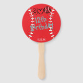 Peace Liebe Softball Geburtstag Fächer (Rückseite)