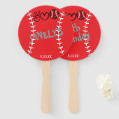 Peace Liebe Softball Geburtstag Fächer (Vorne und Hinten)